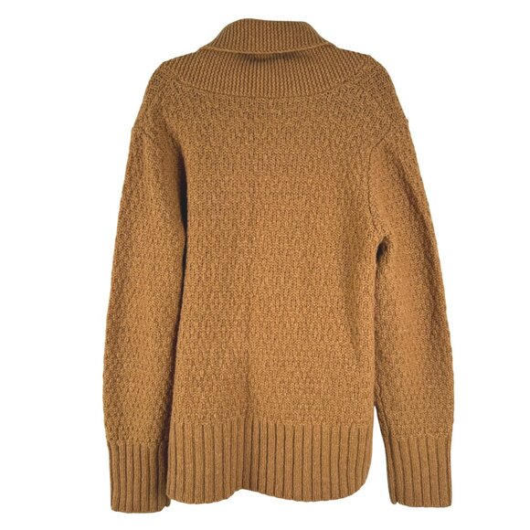 Eddie Bauer Shawl Collar Cardigan Sweater 1X Cable Knit Brown NWOT CJ-2225 - Picture 6 of 9